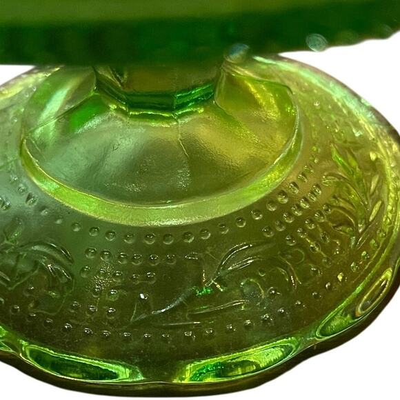 Vintage EO Brody Co USA Green Glass Candy Dish Compote M6000 Mid-century modern - Picture 4 of 5